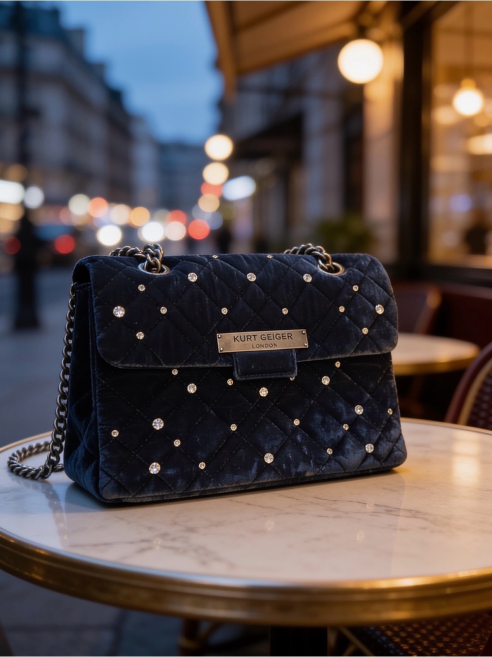 Kurt Geiger London Mini Brixton Velvet Crystal Crossbody Bag